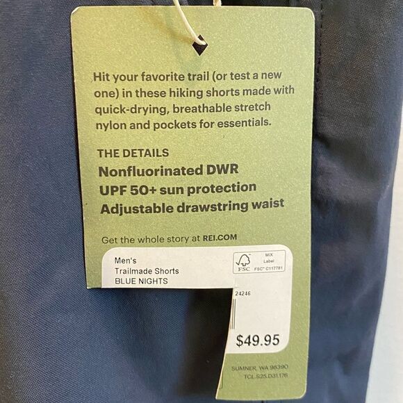 NWT REI Blue Nights Trailmade Shorts - Men's Large - Picture 3 of 7